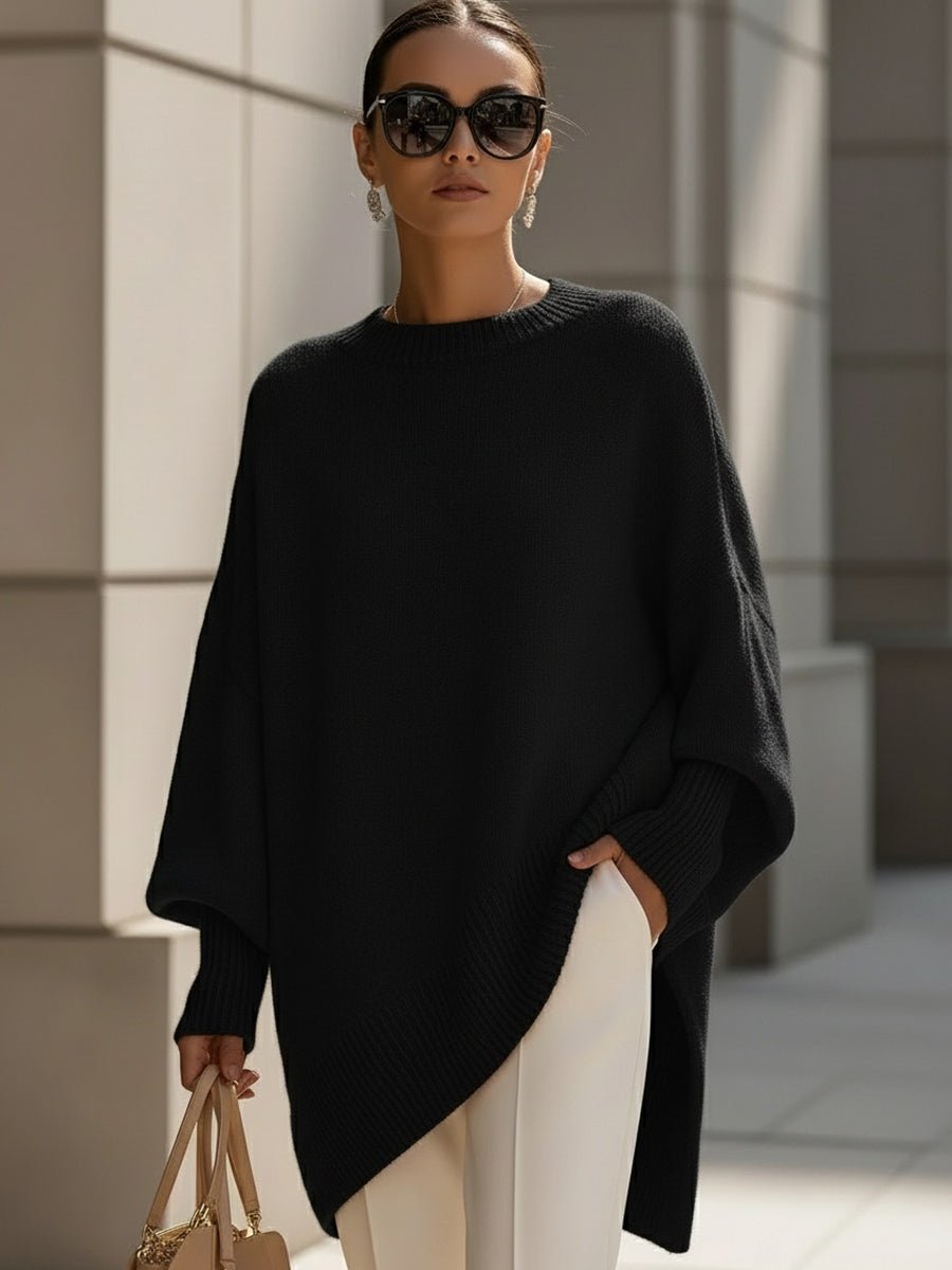 Oversized Strickpullover Mit Fließendem Fall