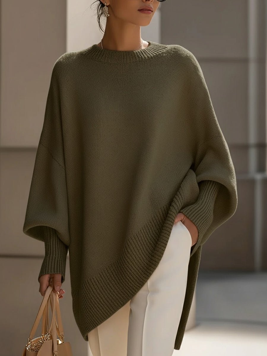 Oversized Strickpullover Mit Fließendem Fall