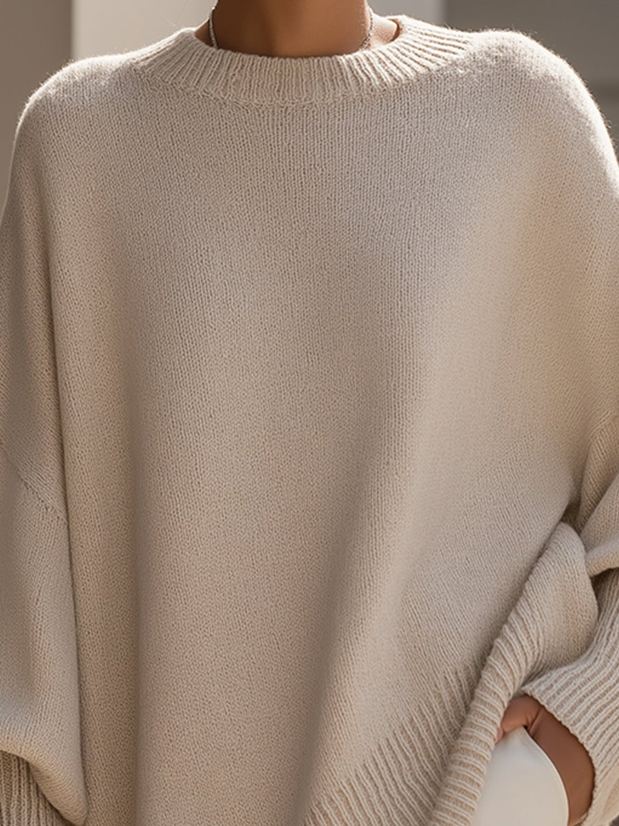 Oversized Strickpullover Mit Fließendem Fall