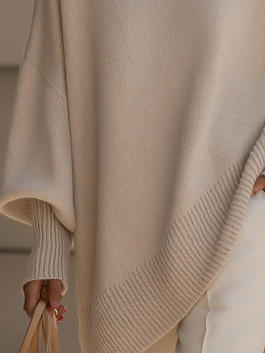 Oversized Strickpullover Mit Fließendem Fall