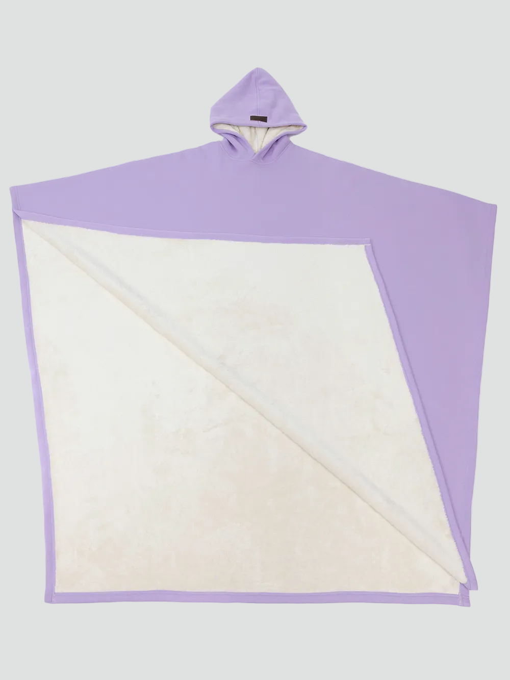 Kuscheliger Poncho Überwurf mit Kapuze und weichem Fleece