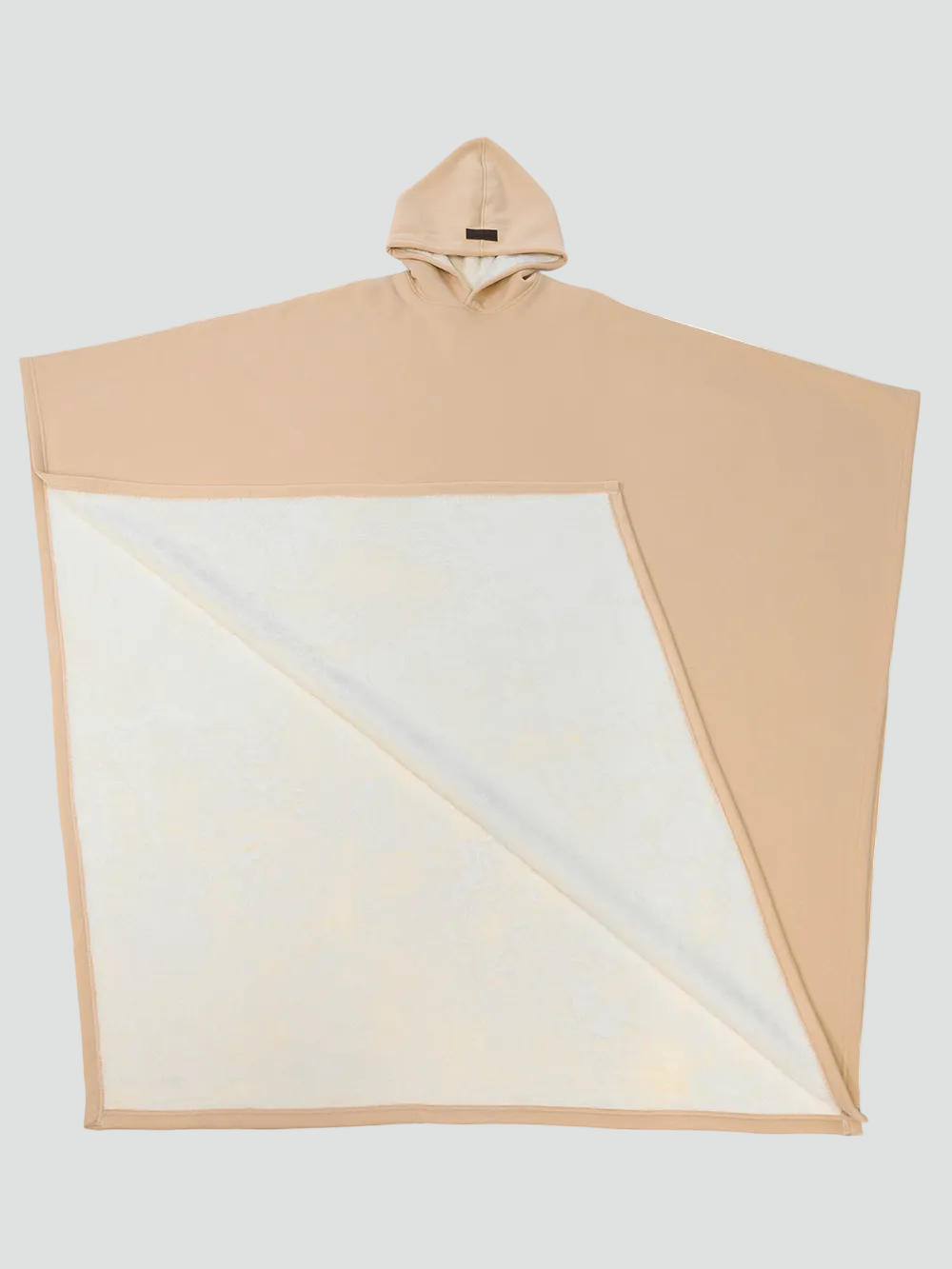 Kuscheliger Poncho Überwurf mit Kapuze und weichem Fleece