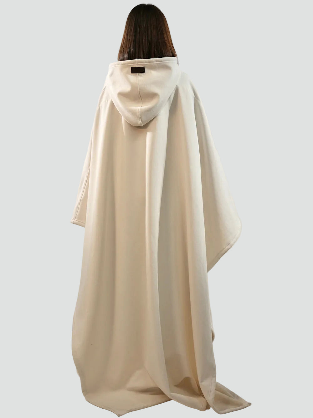 Kuscheliger Poncho Überwurf mit Kapuze und weichem Fleece