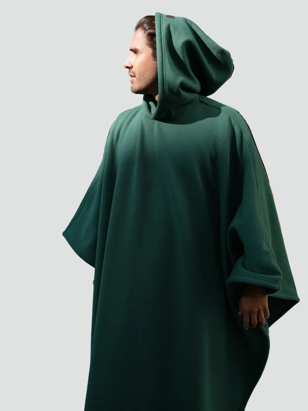 Kuscheliger Poncho Überwurf mit Kapuze und weichem Fleece