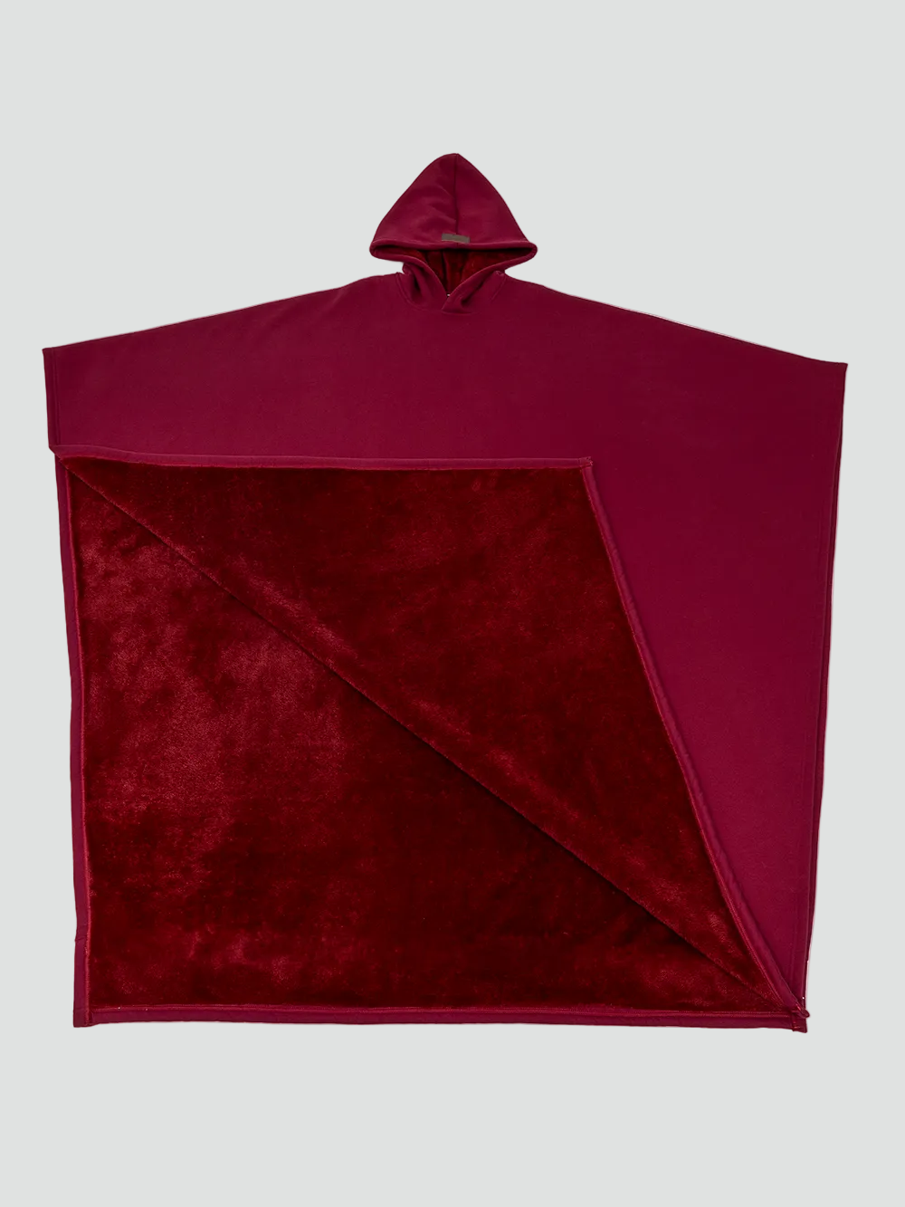 Kuscheliger Poncho Überwurf mit Kapuze und weichem Fleece