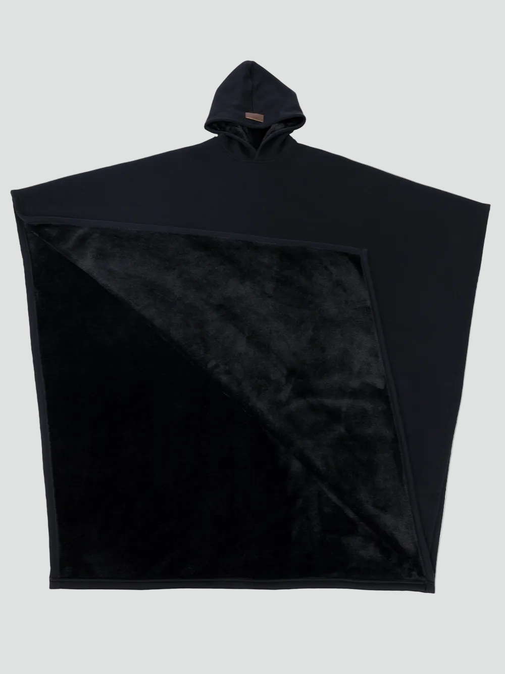 Kuscheliger Poncho Überwurf mit Kapuze und weichem Fleece