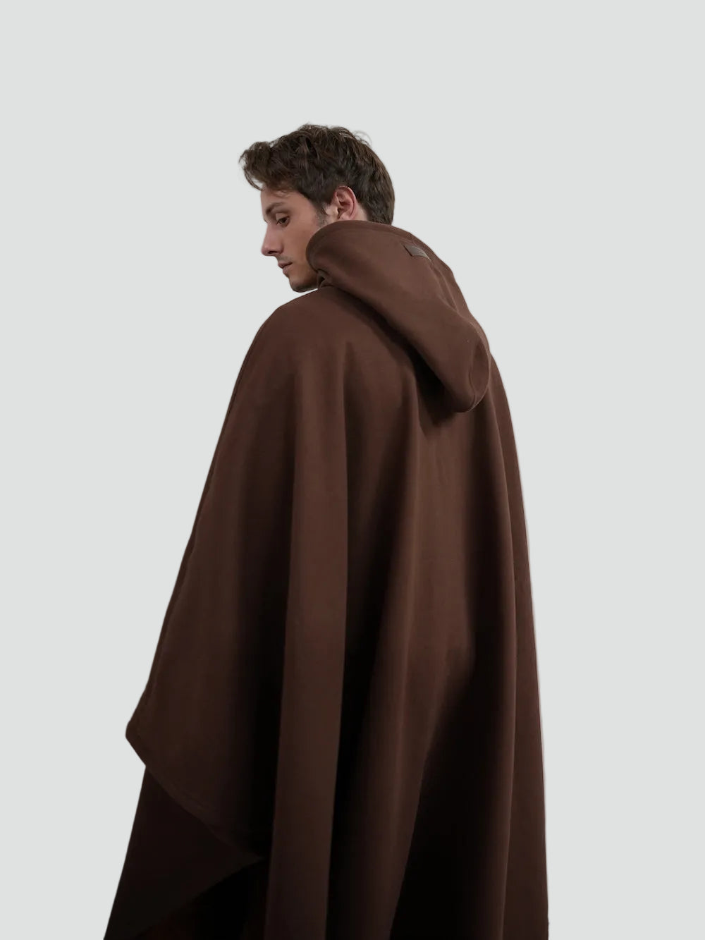 Kuscheliger Poncho Überwurf mit Kapuze und weichem Fleece