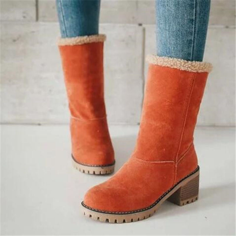 Gefütterte Damen Winterstiefel mit umklappbarem Schaft