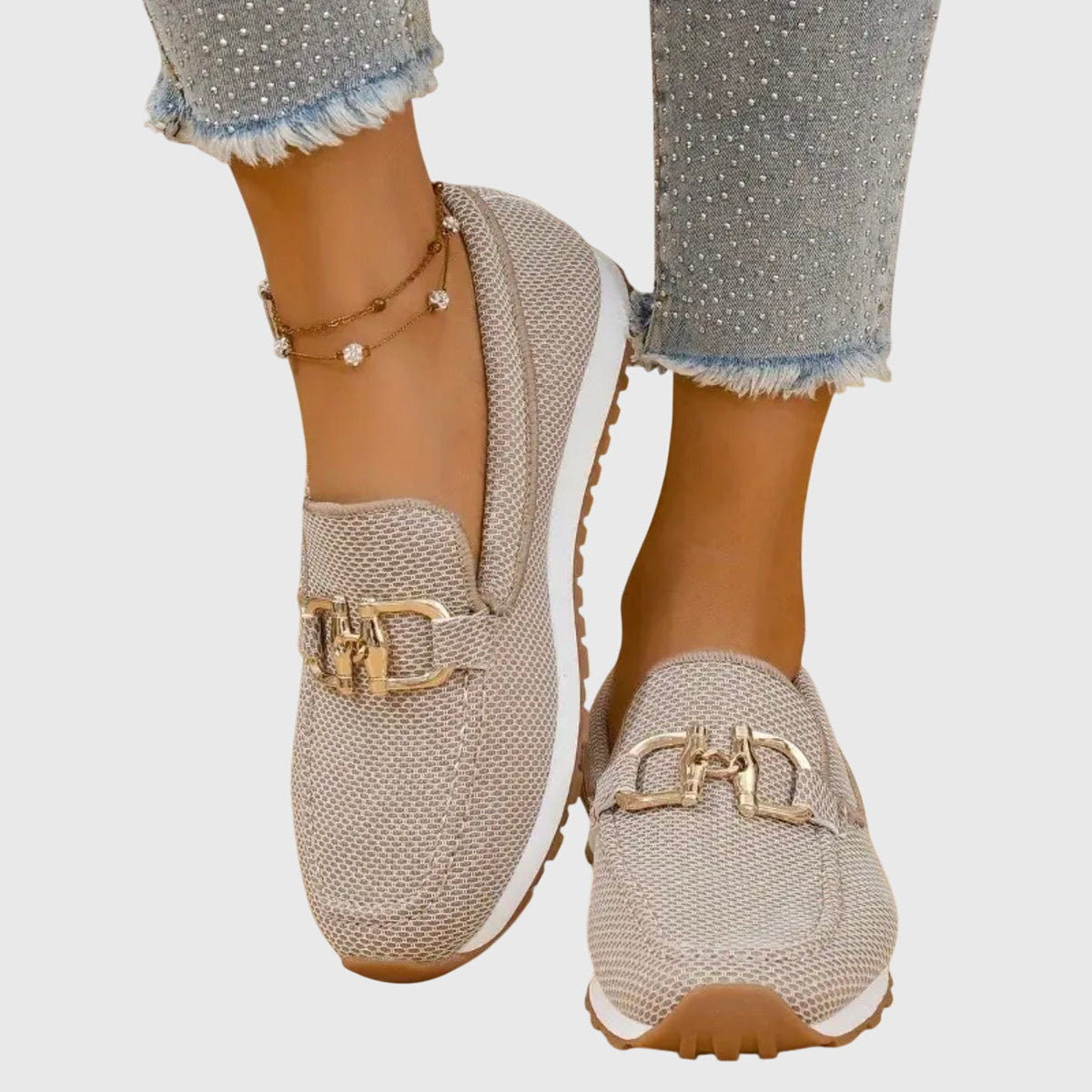 Orthopädische Damen Loafer mit Schnallendetail
