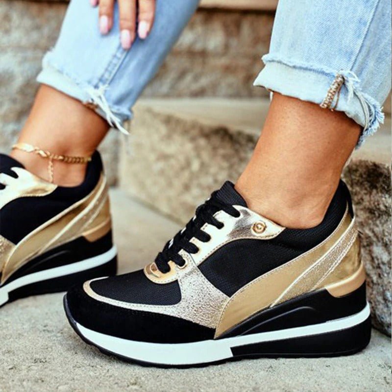 Orthopädische Damen Glitzer Sneaker mit gepolsterter Sohle