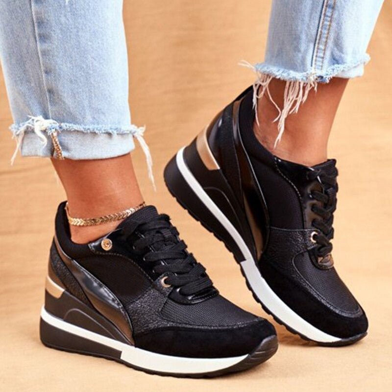 Orthopädische Damen Glitzer Sneaker mit gepolsterter Sohle