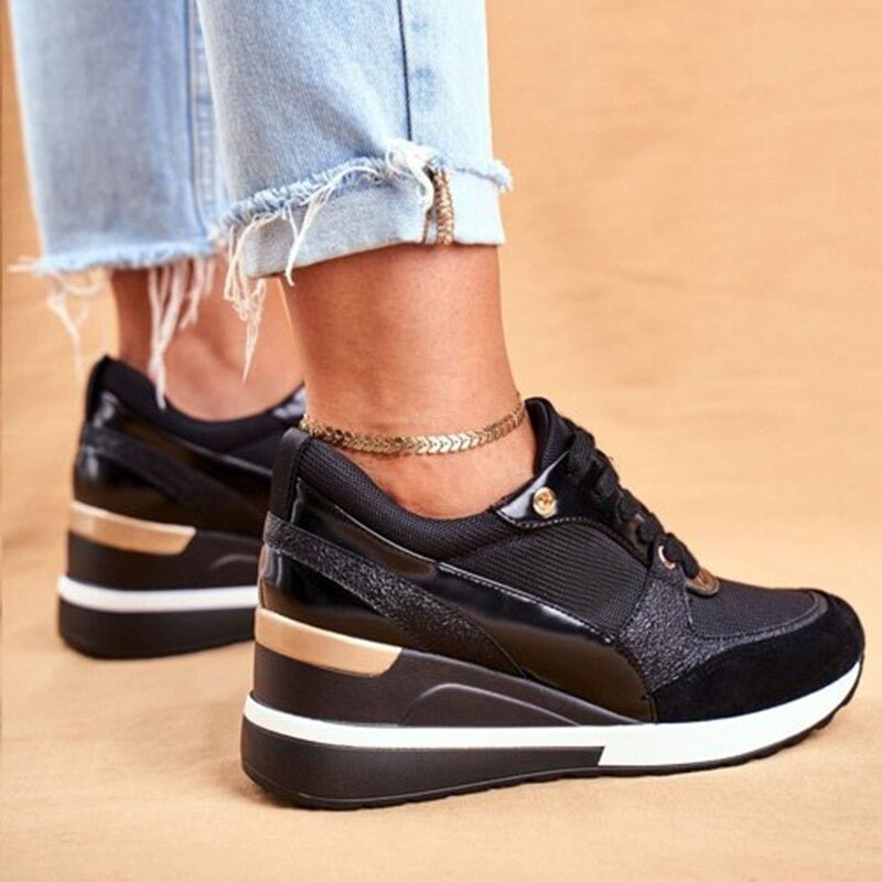 Orthopädische Damen Glitzer Sneaker mit gepolsterter Sohle