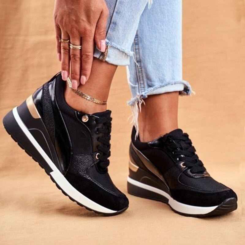 Orthopädische Damen Glitzer Sneaker mit gepolsterter Sohle