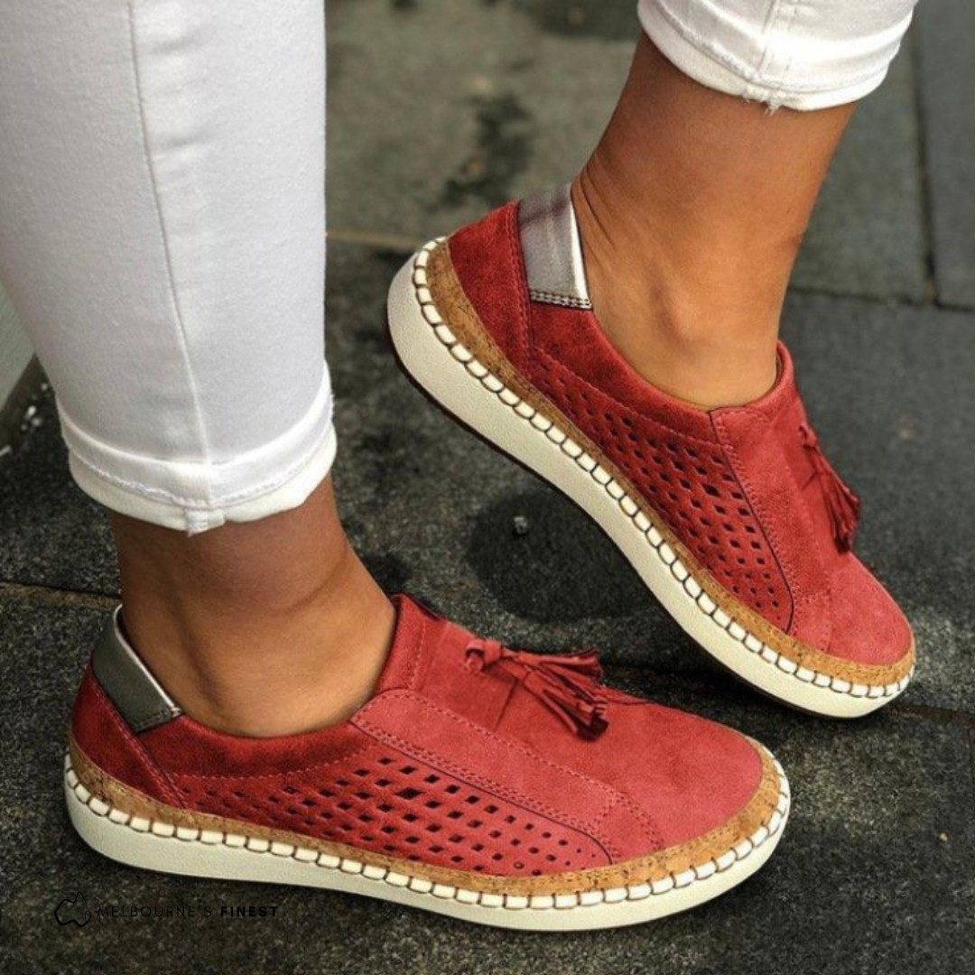 Atmungsaktive Damen Slip-on Sneaker mit Fussbett