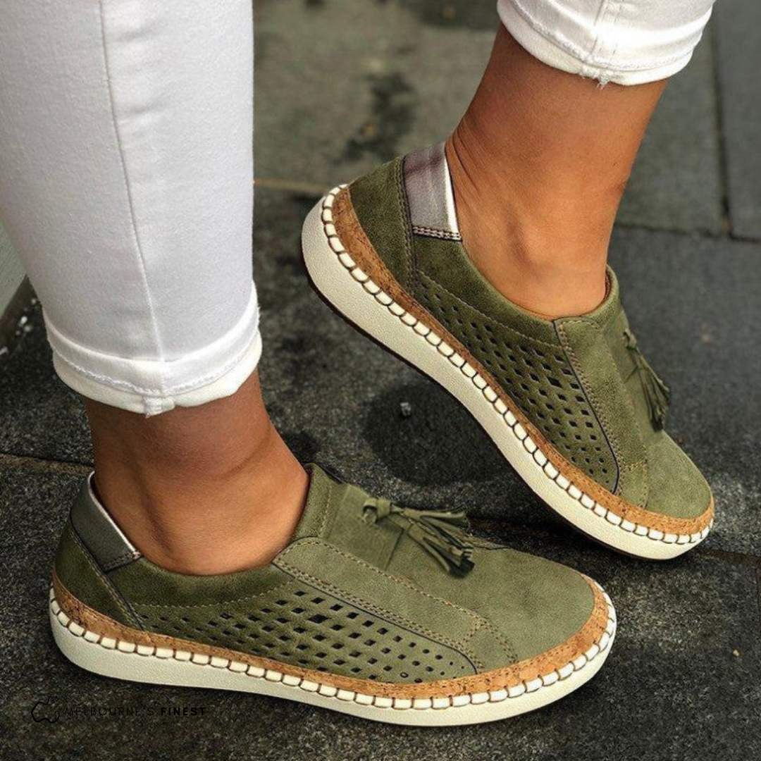 Atmungsaktive Damen Slip-on Sneaker mit Fussbett