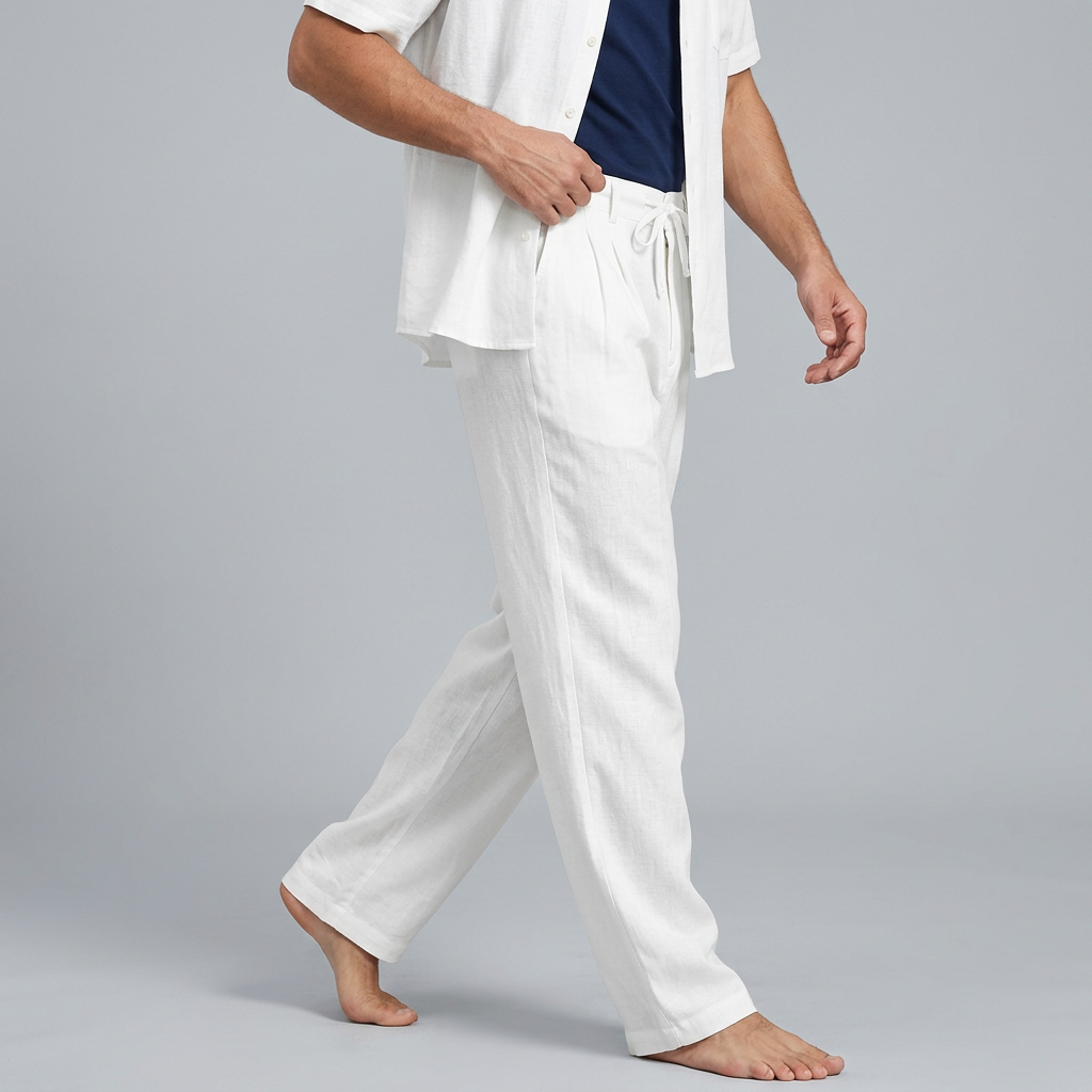 Bundfalten Hose Herren – Kordelzug mit Plissee-Front