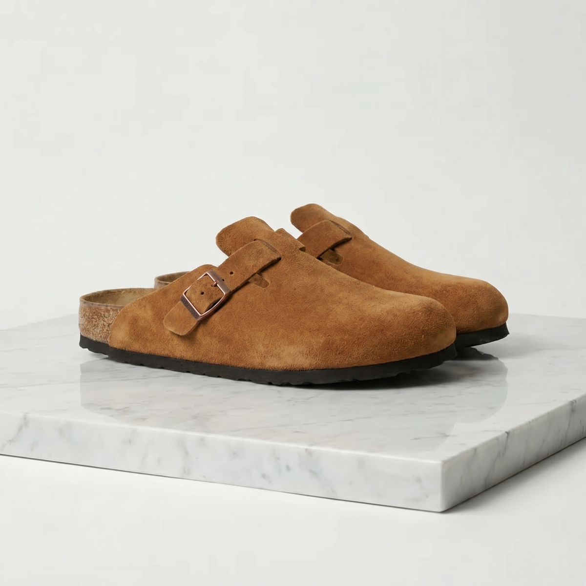 Herren Wildleder Sandalen mit Doppelschnalle