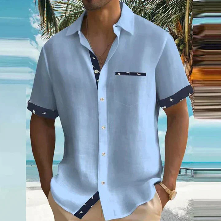 Elegantes Herrenhemd mit kurzen Ärmeln für den Sommer