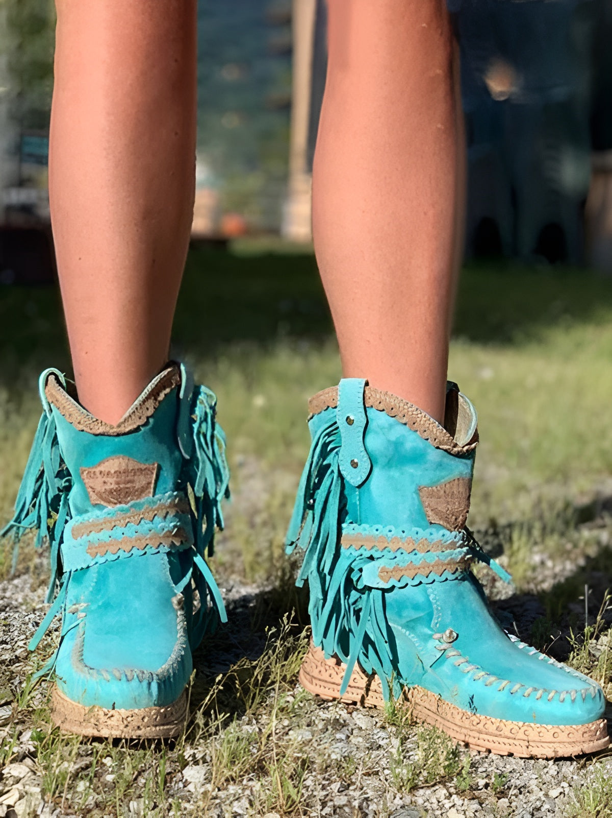 Western Stiefeletten Mit Fransen Im Boho Stil