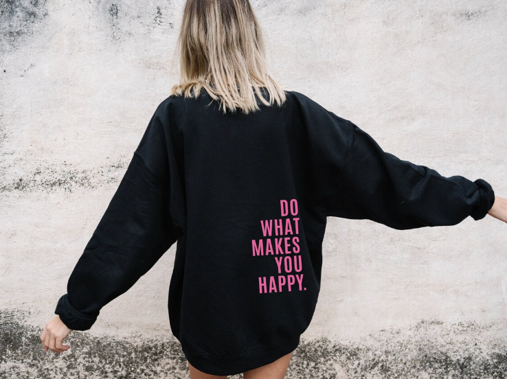 Damen Kapuzenpullover mit Schriftzug Print