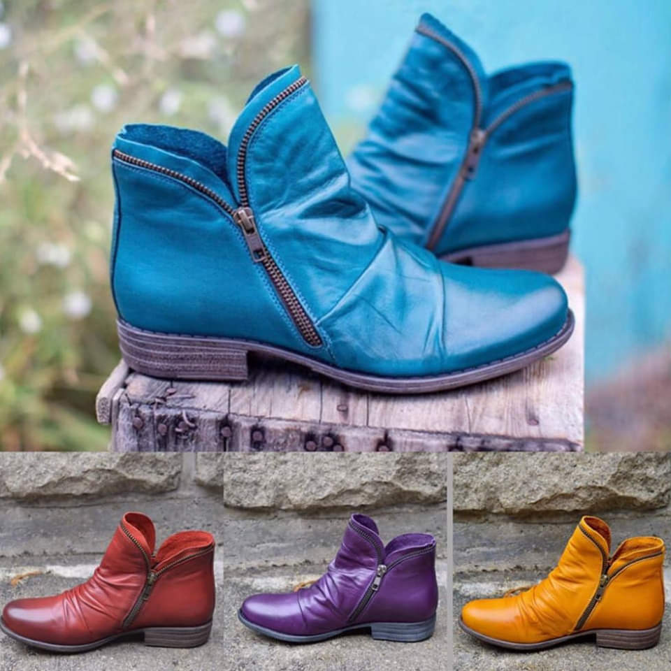 Damen Stiefeletten mit Seitlichem Reißverschluss