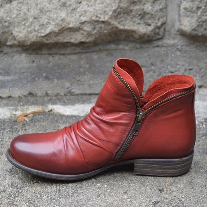 Damen Stiefeletten mit Seitlichem Reißverschluss