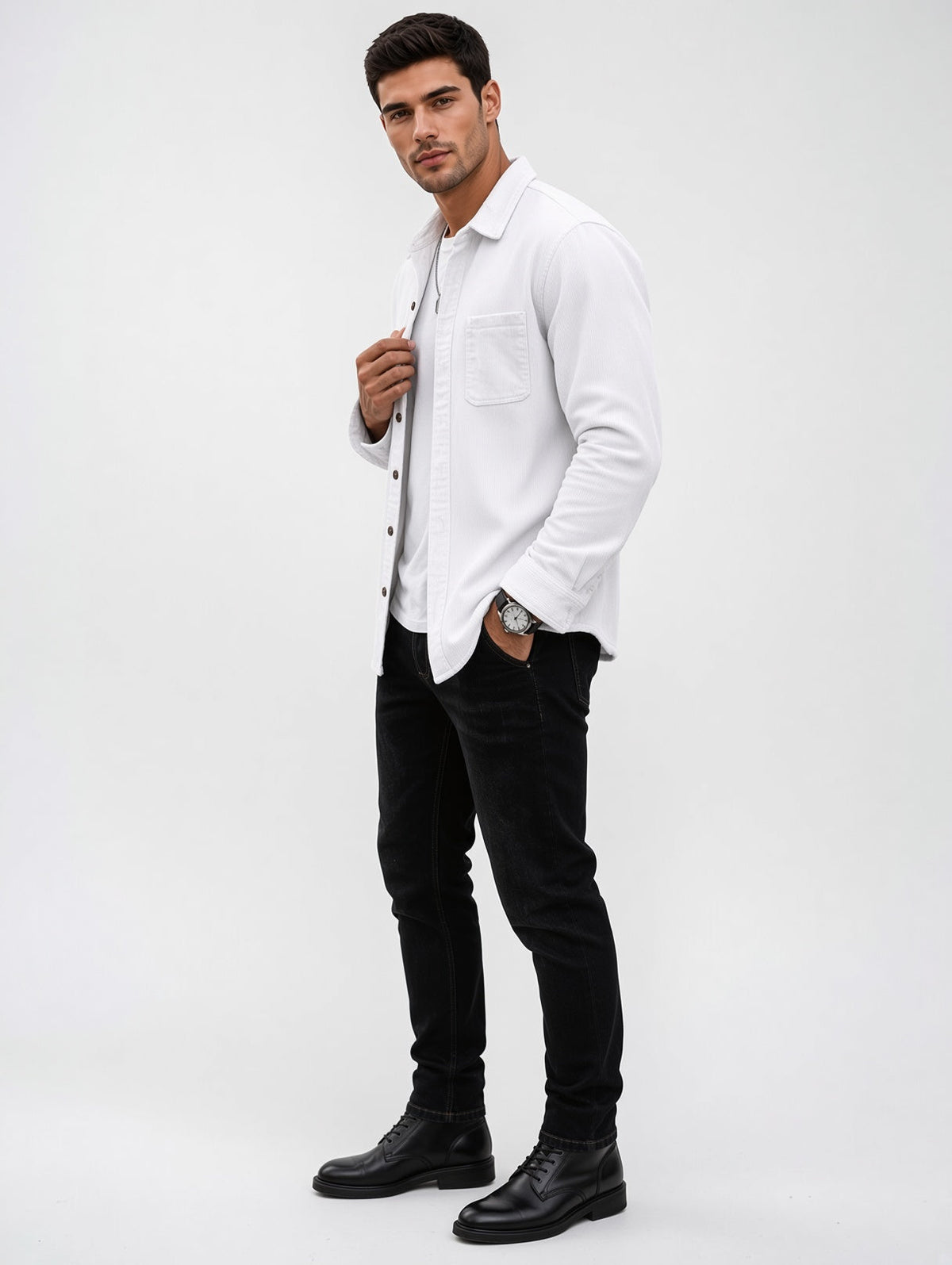 Herren Overshirt aus Cord mit Brusttaschen