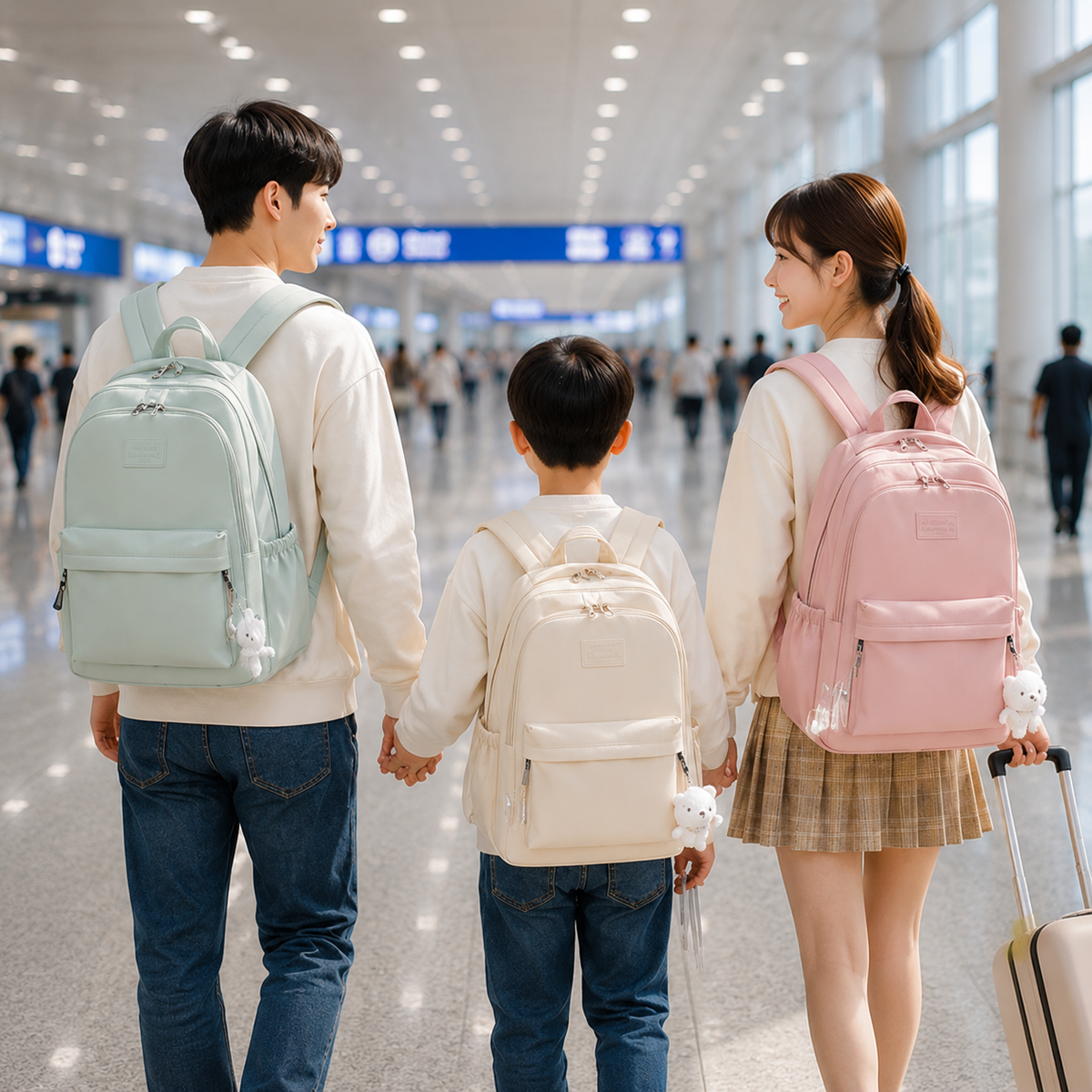 Geräumiger Nylon-Rucksack mit Laptopfach für Uni und Reisen