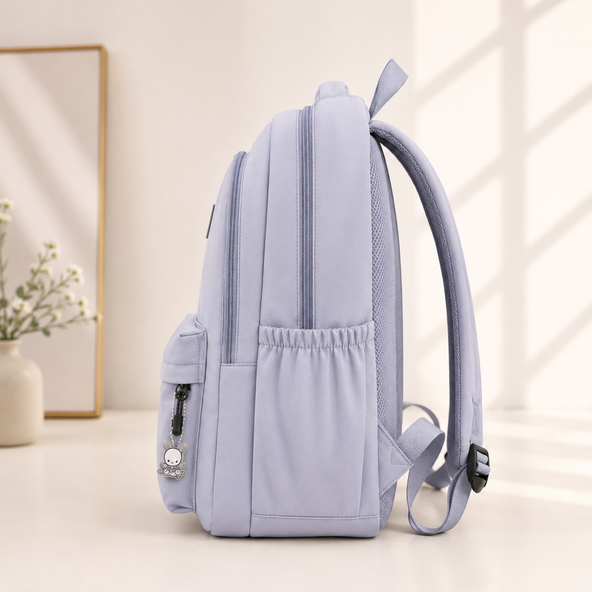 Geräumiger Nylon-Rucksack mit Laptopfach für Uni und Reisen