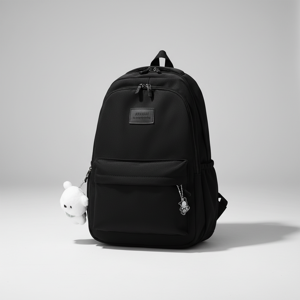Geräumiger Nylon-Rucksack mit Laptopfach für Uni und Reisen