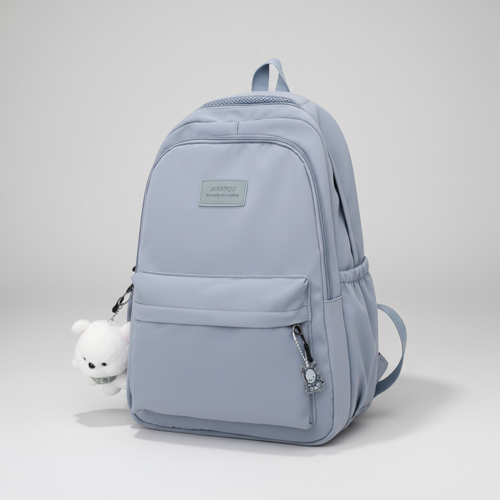 Geräumiger Nylon-Rucksack mit Laptopfach für Uni und Reisen