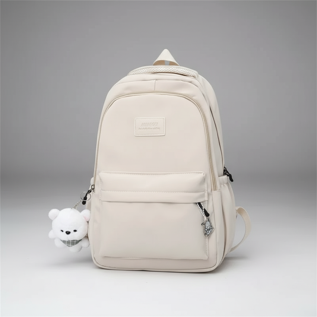 Geräumiger Nylon-Rucksack mit Laptopfach für Uni und Reisen
