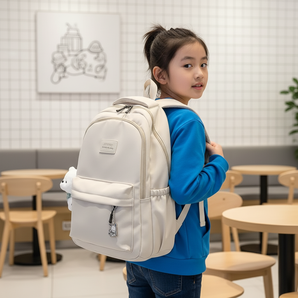 Geräumiger Nylon-Rucksack mit Laptopfach für Uni und Reisen