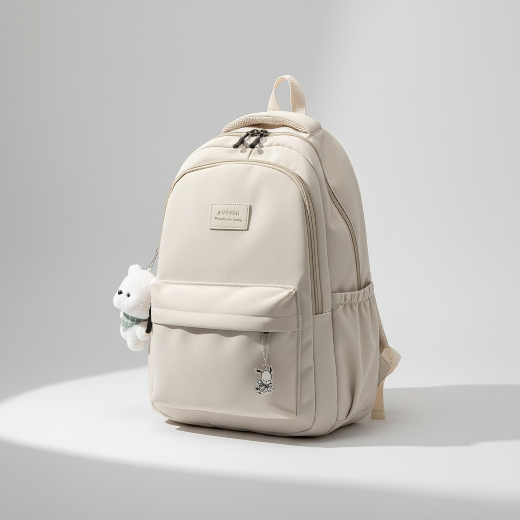 Geräumiger Nylon-Rucksack mit Laptopfach für Uni und Reisen