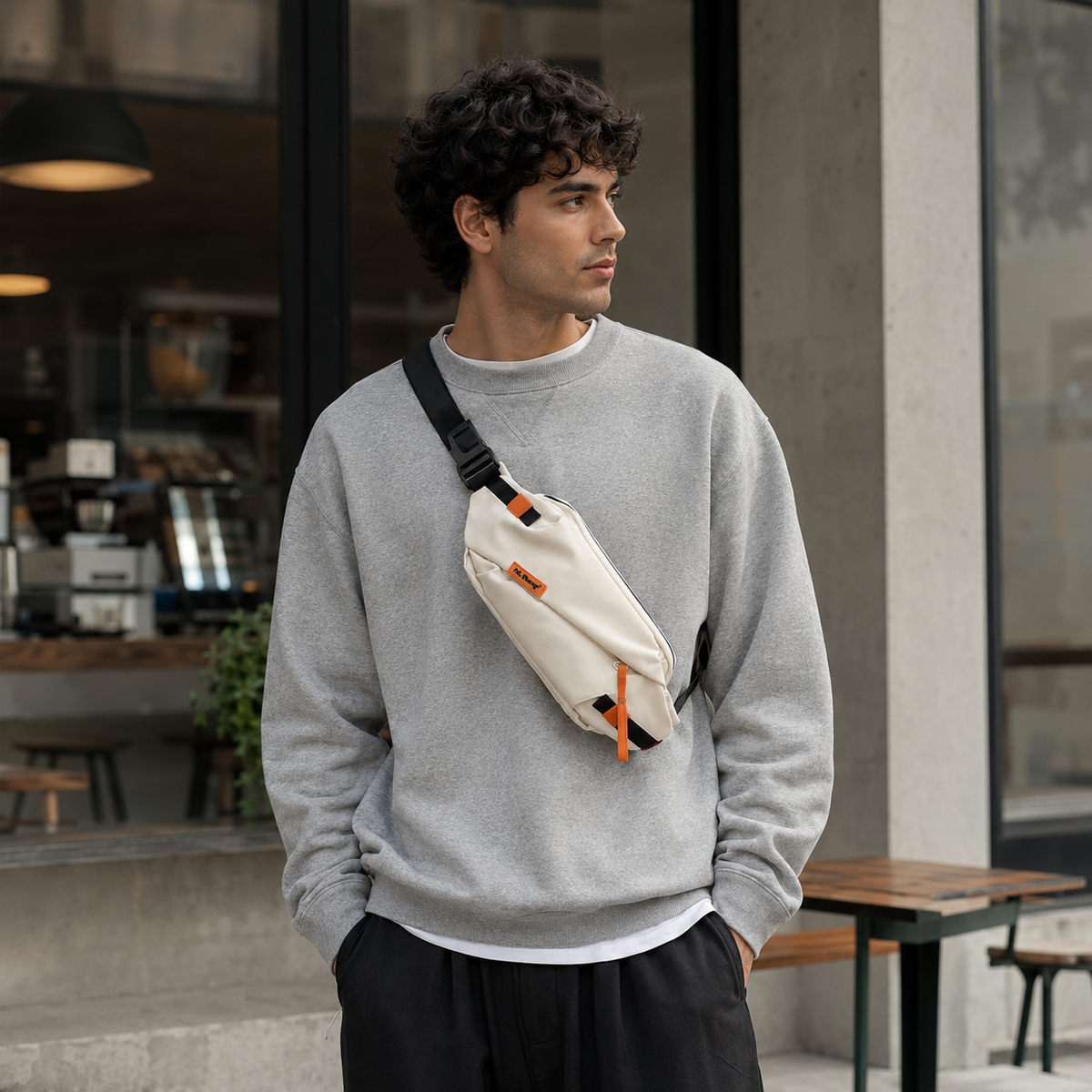 Lässige Brusttasche im Streetstyle mit verstellbarem Gurt