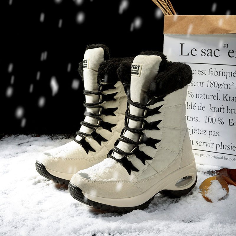 Gefütterte Barfuss-Winterstiefel mit rutschfester Sohle