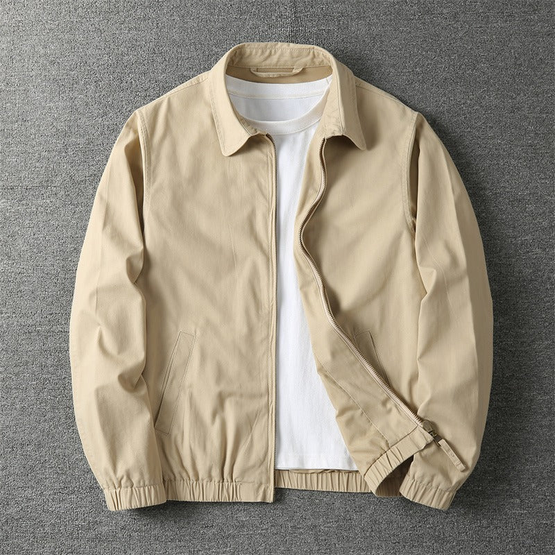 Leichte Herrenjacke mit Reissverschluss und Stehkragen