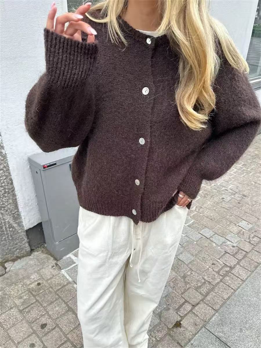 Offene Damen Strickjacke mit Weiter Passform