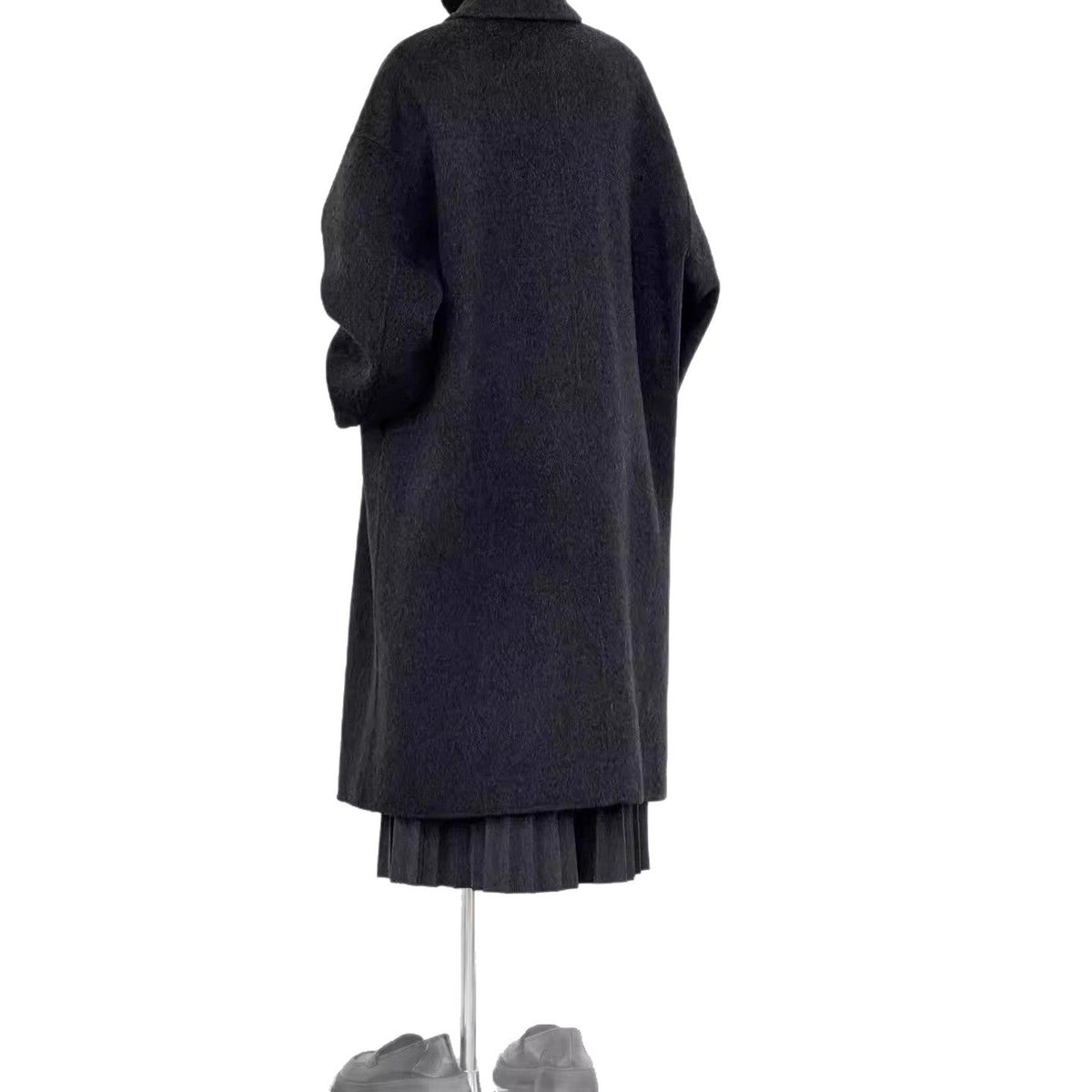 Oversize Damen Wollmantel mit Weitem Revers