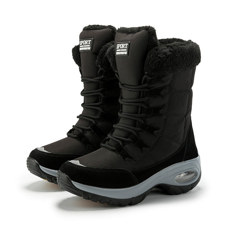 Gefütterte Barfuss-Winterstiefel mit rutschfester Sohle