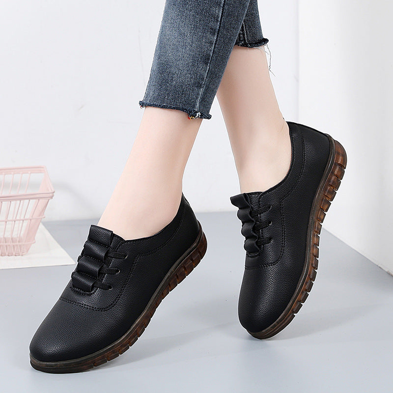 Bequeme Slipper Mit Runder Spitze Und Flachem Keilabsatz