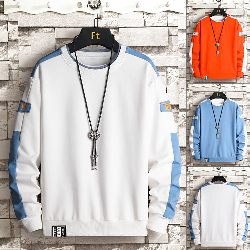 Herren Sweatshirt mit Kontrastärmeln und Brusttasche