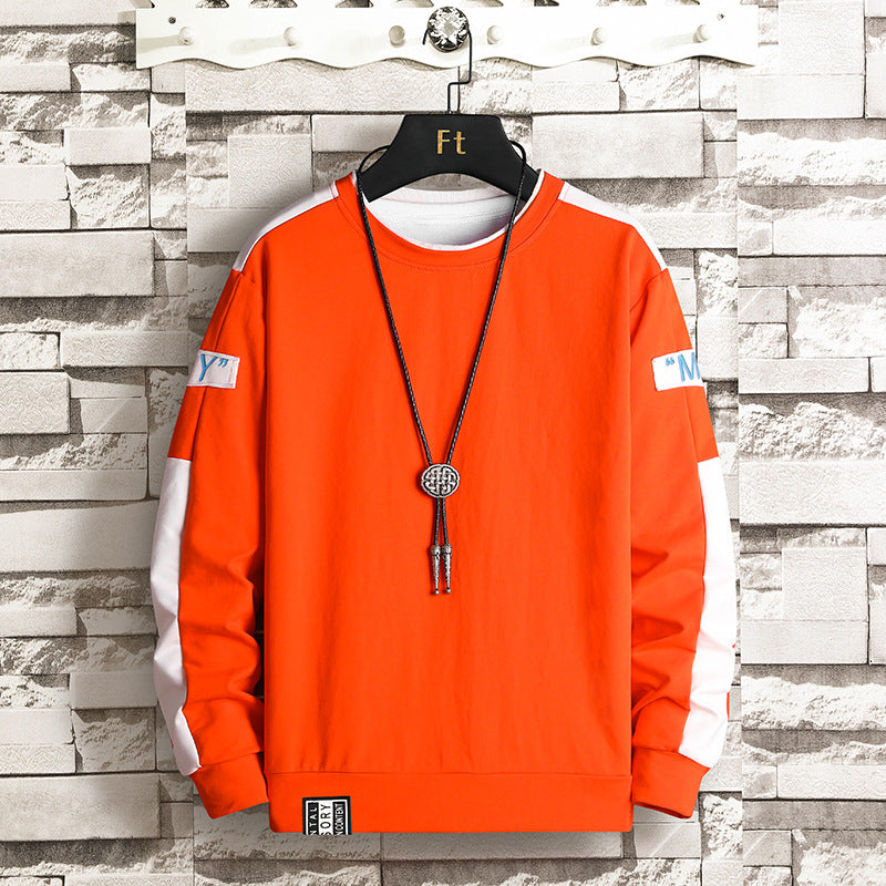 Herren Sweatshirt mit Kontrastärmeln und Brusttasche