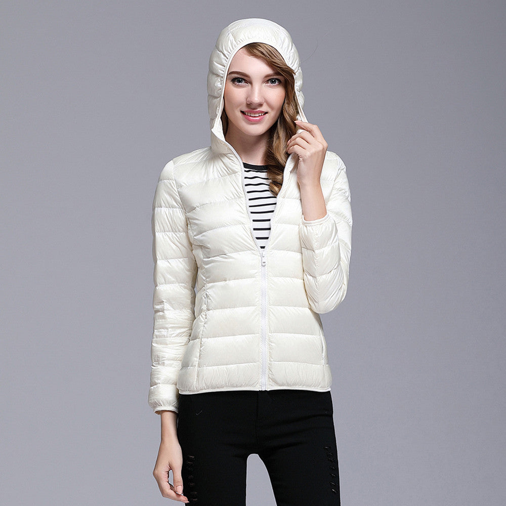 Ultraleichte Damen Steppjacke mit Kapuze