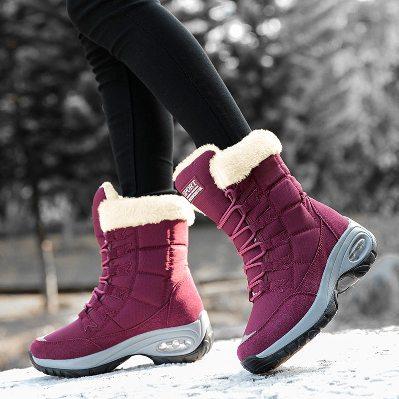 Gefütterte Barfuss-Winterstiefel mit rutschfester Sohle