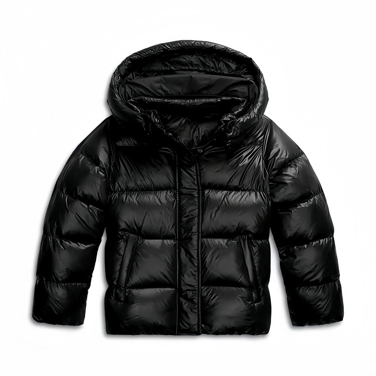 Sportliche Damen Steppjacke mit Kapuze und Taschen