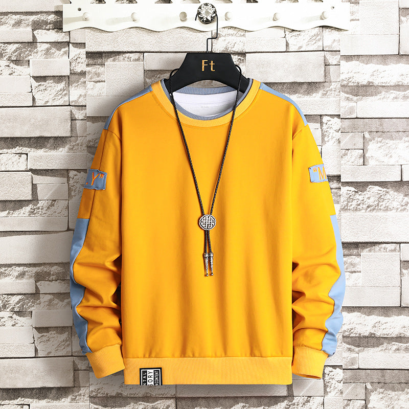 Herren Sweatshirt mit Kontrastärmeln und Brusttasche
