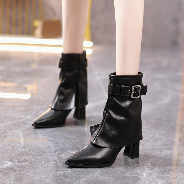 Klassische Damen Stiefeletten Mit Blockabsatz