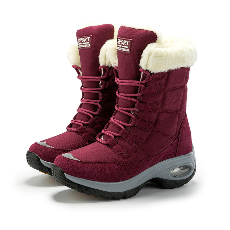 Gefütterte Barfuss-Winterstiefel mit rutschfester Sohle