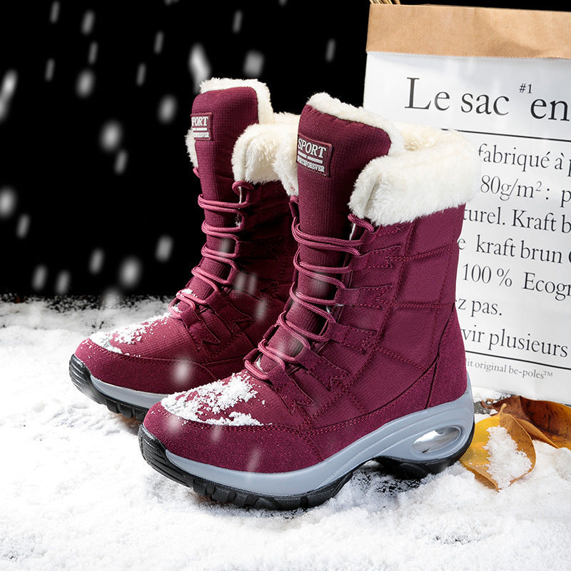 Gefütterte Barfuss-Winterstiefel mit rutschfester Sohle